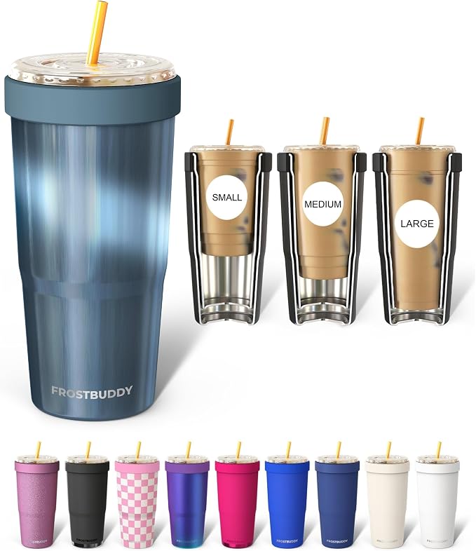 Frost Buddy Togo Buddy 30oz Tumbler - Insulated Stainless Steel (Opal Sky) | Double-wall vacuum insulated | Spill-proof flip lid | 18/8 premium stainless steel | Cup-holder friendly