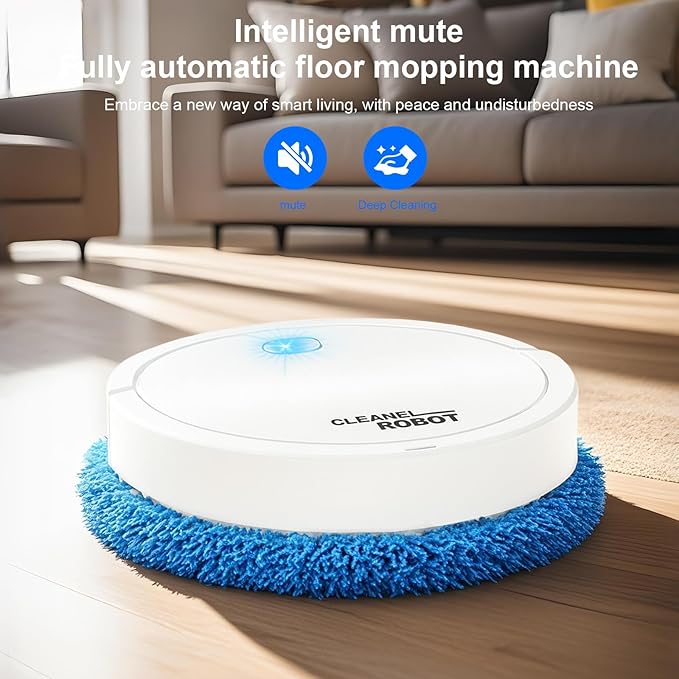 Robot Vacuum and Mop, 3-in-1 Sweeping Vacuuming & Mopping, 3000Pa Suction, Ultra-Thin Quiet, Ideal for Pet Hair and Hard Floors with Smart Navigation-tdj