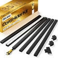 Delamu Black Cord Hider, 85in Cord Covers for Wires on Wall, One-Cord Cable Hider, Wire Hiders Wire Covers for TV Cords on Wall, Easy Mount Cable Cover Management Kit, 6X L14.2 W0.59 H0.4in, Black