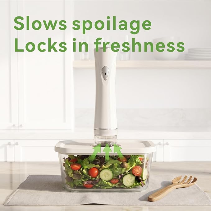 Glass Vacuum Seal Containers for Food Storage, 3 Sizes (16, 27, 47 fl oz), Airtight & Leak-Proof, BPA-Free, Keeps Food Fresh Longer, Ideal for Meal Prep, Compatible With Handheld Compact Vacuum Sealer