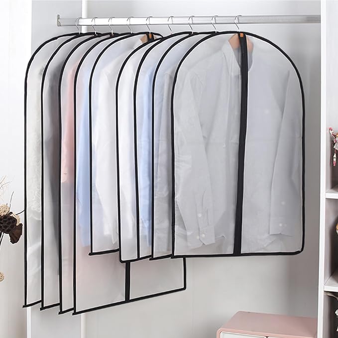 Clear Garment Bags for Hanging Clothes,48" Suit Bags for Closet Storage,12 Pack Garment Bags for Storage,Breathable Lightweight Dust Proof Cover with Study Full Zipper for Coats,Jackets