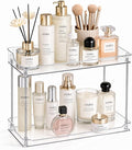 2 Tier Clear Bathroom Counter Organizer, Vanity Organizer for Skincare Makeup Perfume, Multi-Purpose Storage Shelf for Bathroom Kitchen Bedroom