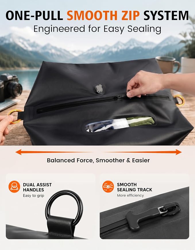 Vacuum Travel Bags with Pump, 2 Pack 34L Space Saver Vacuum Compression Bags for Travel Luggage Suitcase Backpack, Waterproof & Reusable Vacuum Packing Cubes for Clothing（2Pcs+Pump)