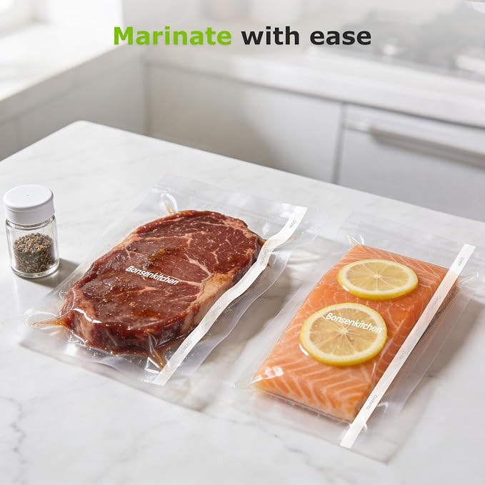 Bonsenkitchen 11"x150' Vacuum Sealer Bags with Cutter for Food Storage | Commercial Grade, Meal Prep and Sous Vide Cooking, Puncture Resistant Heavy Duty Design, BPA Free Food Grade Safe Material