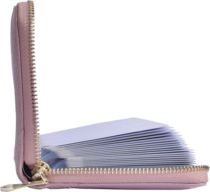 Easyoulife Credit Card Holder Wallet Womens Zipper Leather Case Purse RFID Blocking