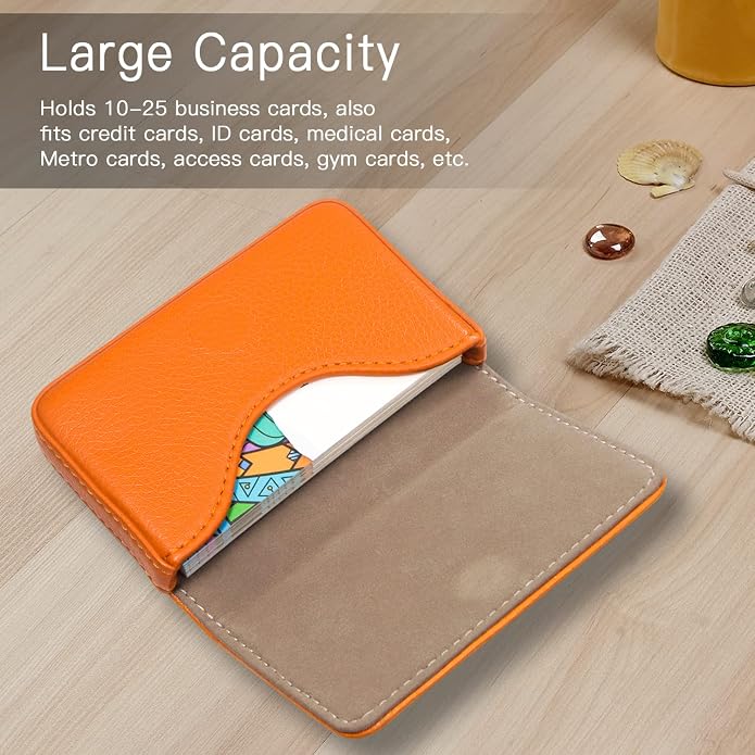 Padike Business Name Card Holder Luxury PU Leather,Business Name Card Holder Wallet Credit card ID Case/Holder For Men & Women - Keep Your Business Cards Clean