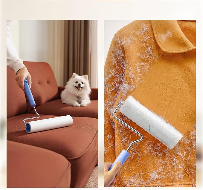 BEAH Large Lint Roller for Pet Hair Extra Sticky,9.45''Pet Hair Removal Tool Roller for Pet Dog Cat Hair (5 Long Rolls)