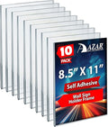Azar Displays, 122021, Adhesive Clear Acrylic Wall Sign Holder Display, Verticle Portrait Frame for Posters, Flyers, Art, Business, School, Nameplates & Doorway Signs, 10 Pack, 8.5" x 11"