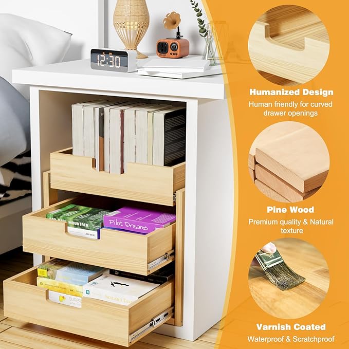 Pull Out Cabinet Organizer, 23''W×21''D Sliding Drawers for Cabinets, 3 Tier Soft Close Slide Out Wooden Pull out Drawers, Base Cabinet Organization for Kitchen, Pantry, Bathroom