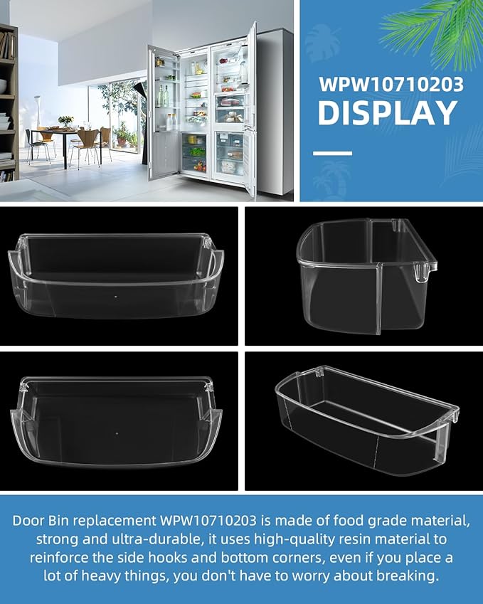 W10710203 Refrigerator Door Bin Fit for whirlpool kenmore Refrigerator WRS571CIDM01 WRS588FIHZ00 WRS588FIHZ04 Door Bin- Replaces W10451871 3436767 by AMI PARTS