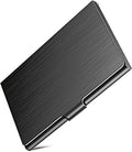 Slim Business Card Case for Men & Women, Pocket Metal Case, Professional Stainless Steel Business Card Holders, Purse Name Card Holder, Buckle Style Shut, Black
