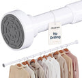 Supforce No Drilling Closet Rods for Hanging Clothes, Non Slip Tension Rod with Heavy Duty Clothes Hanging Rod, 17-39 Inches Adjustable Spring Closet Rod for Closet Wardrobe Bathroom Laundry RV, White