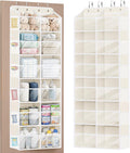 Univivi Hanging Door Organizer, 6 Tiers Large Over Door Storage, Beige | High Load-Bearing Capacity, 4 Sturdy Hooks, Easy Installation, Hanging Door Organizer for Closet, Bedroom, Nursery, Sundries