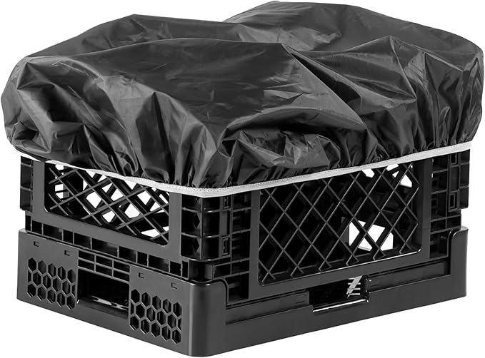 Navaris Collapsible Crate with Rain Cover - Versatile and Space-Saving Transport Box - Ideal for Shopping, Transporting and Travelling - 25L - Black