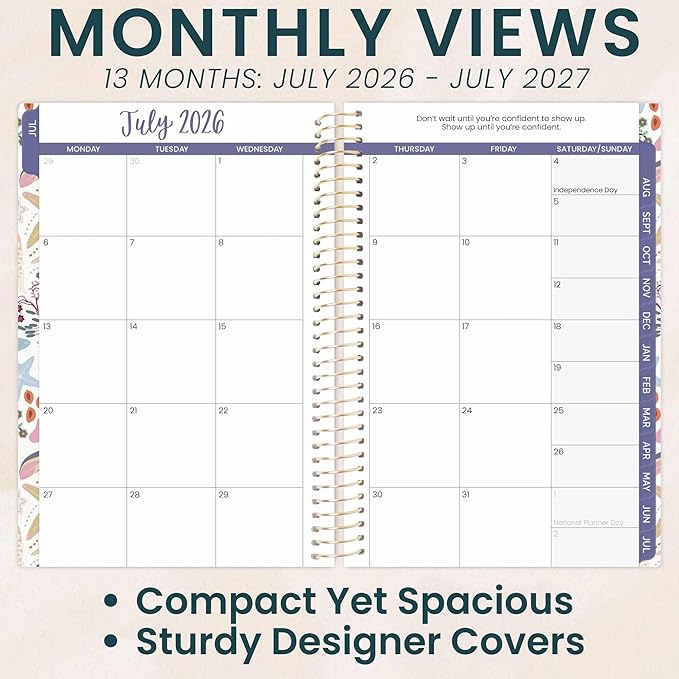 bloom daily planners 2026-2027 Academic Year Pocket Planner (July 2026 - July 2027) 13 Months - SMALL 4” x 6” Weekly Monthly Agenda Organizer & Calendar Book - Seaside Whimsy