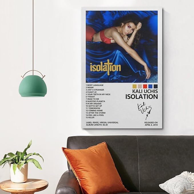 Kali Uchis Poster Indie Music Album Cover Art Wall Canvas Picture Suitable for Modern Office Bedroom Living Room Room Decor Gift 12x18inch(30x45cm) Unframe-style