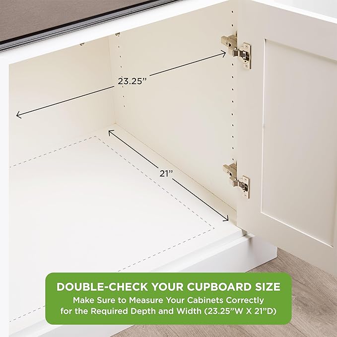 HOLDN’ STORAGE Bamboo Wooden Pull out Cabinet Organizer 22"W x 21"D Requires At Least a 23.25"W x 21"D Cabinet Opening W/Lifetime Limited Warranty, Bamboo Tray and Heavy Gauge Metal Rails