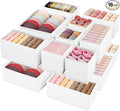 Drawer Clothing Organizer 16-Pack, White 3 Sizes Underwear Drawer Dividers, Fabric Folding Wardrobe Organizer, Can Store Baby Clothes, Bras, Underwear, Panties, Belts, Socks, Ties