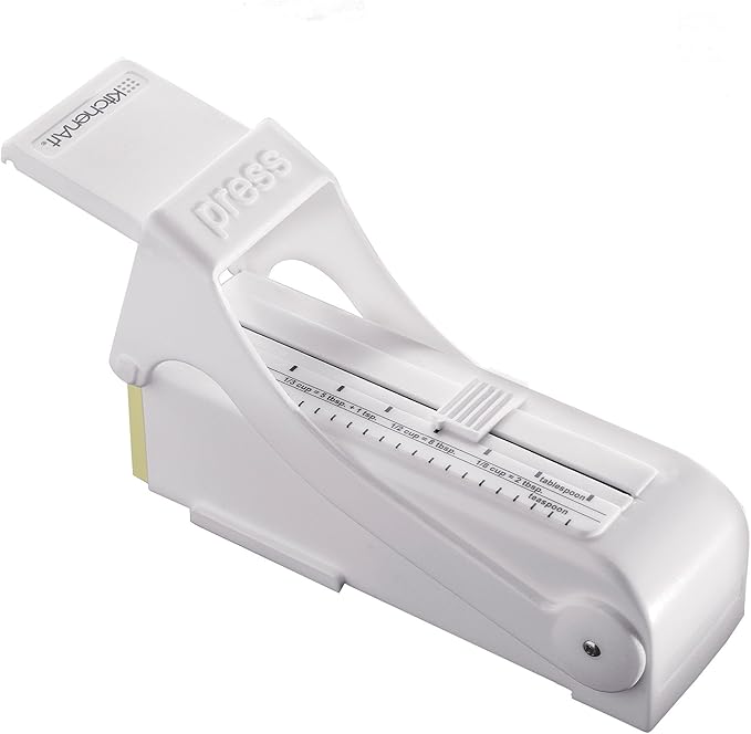 KitchenArt Buttermate Butter Cutter Slicer, Measuring Dispenser and Keeper, White