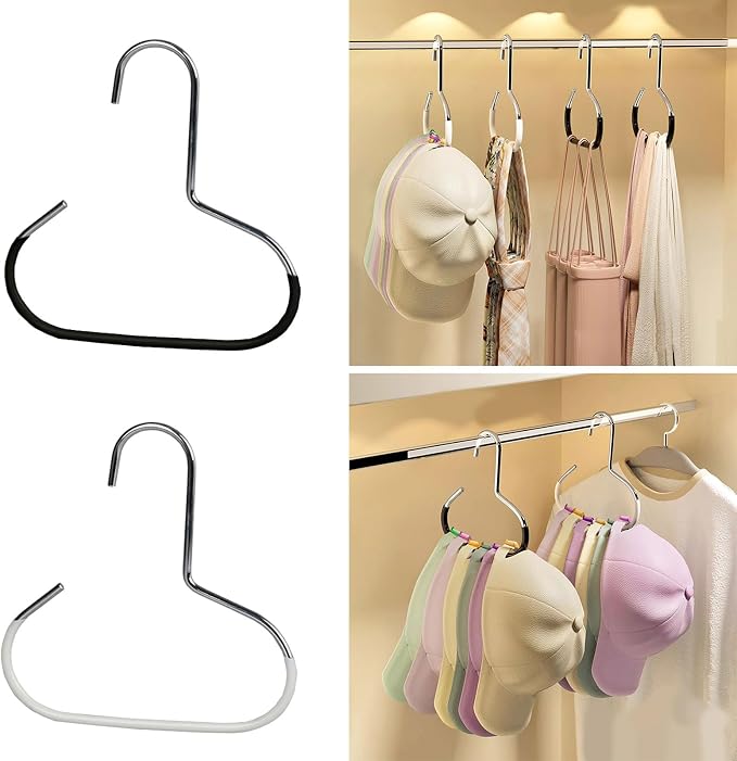 Multifunctional Hangers Scarf Hangers with Open Rings Designs for Hanging Belts Ties Hats and More Closet Organizers