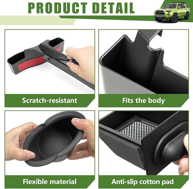 Center Console Organizer for 2014-2024 Toyota 4Runner Upgraded Hanging Armrest Box Storage Drawer Cupholder Inserts Shifter Tray for 4 Runner Accessories(Fit 14-24/5PC Center Console Organizer)