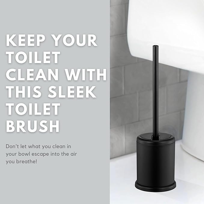 ToiletTree Products Deluxe Toilet Brush with Lid - Black