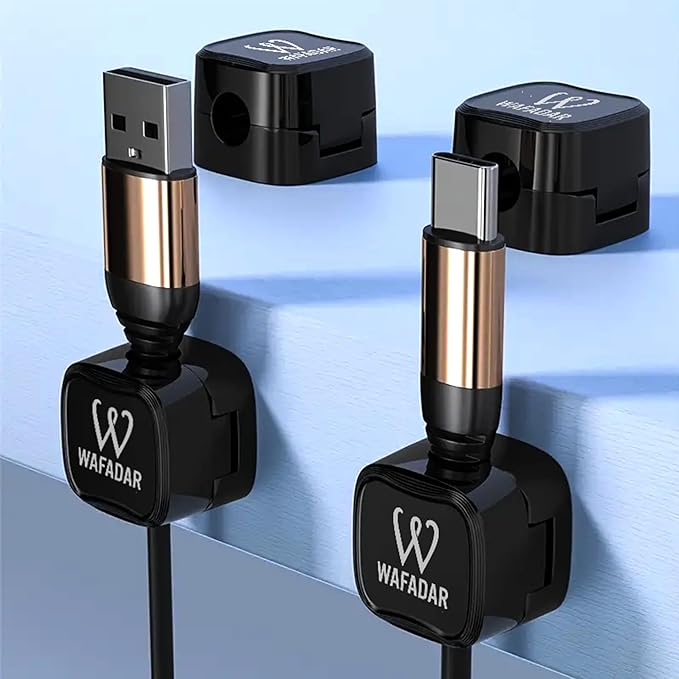 6 Pcs Magnetic Cable Clips, Office Desk Accessories, Cord Organizer Holder, Cable Management Holder, Phone Charger Cord, Wire Clips, Magnetic Cord Organizer, Adhesive Cable Holder