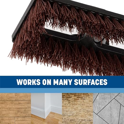 SPARTA Swivel Scrub, Heavy Duty Scrubber with Nylon Grit Bristles, Cleaning Essentials for Commercial and Home Use, 8", Rust, 1 Count