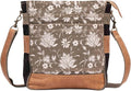 RAJERIYA Bags SEL de MER Upcycled Blossom Print Canvas & Leather Shoulder Bag, Canvas Crossbody Bags for Women