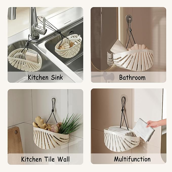 Sponge Holder for Kitchen Sink Suction,Kitchen Sink Organizer Caddy Holder,Dish Sponge Holder