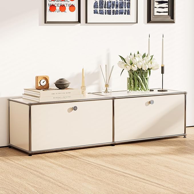 Modern Storage Cabinet Sideboard Versatile Free-Standing Organizer Cabinets for Home Office, Living Room, Bedroom, Kitchen, Garage