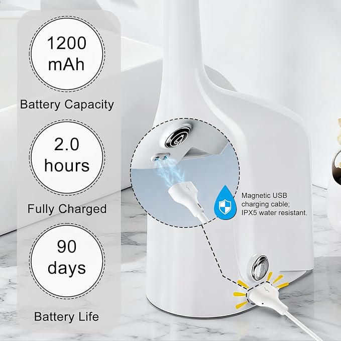 Automatic Foaming Soap Dispenser,10oz/300ml Touchless Smart Dispenser,Rechargeable Electric with 3-Level Adjustable Foam,IPX5 Waterproof for Bathroom Kitchen,White