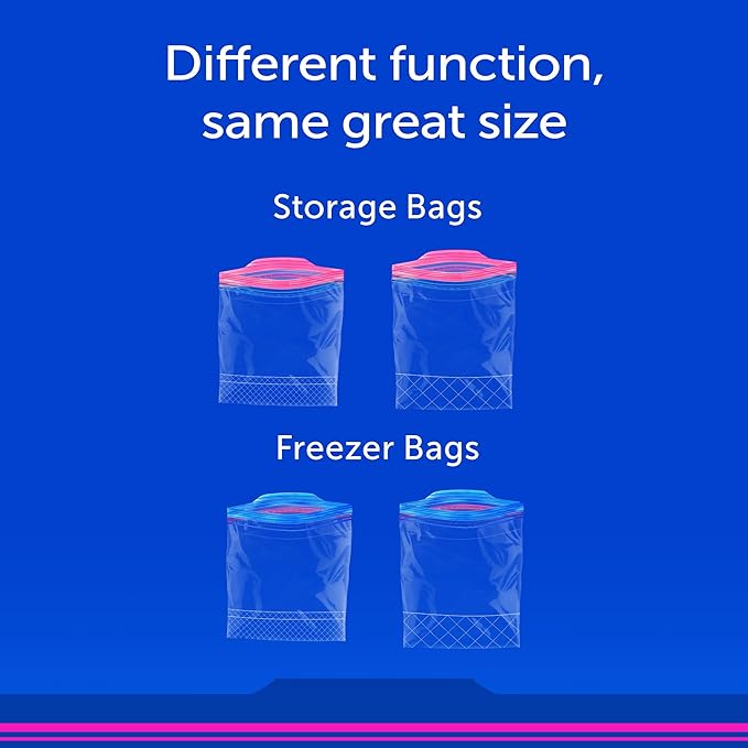 Ziploc Quart Food Storage Freezer Bags, New Stay Open Design with Stand-Up Bottom, Easy to Fill, 75 Count