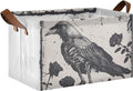 Gothic Skeleton Crow Roses Storage Bins for Shelves with Labels&Handles Fabric Organizer Bin Foldable Rectangle Storage Basket Boxes for Closet, Bathroom, Home, Living Room