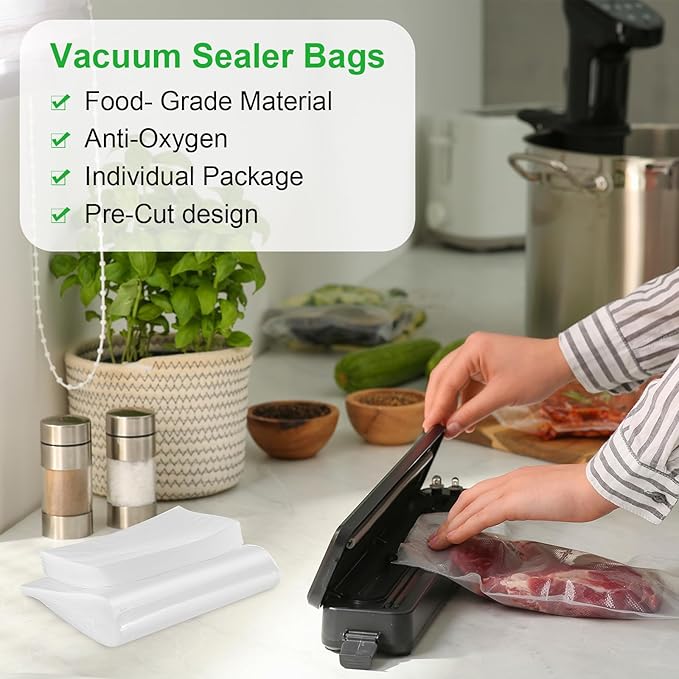 300 Pcs Vacuum Sealer Bags Bulk Vacuum Sealer Bags for Food Gallon 11" x 16" and Quart 8" x 12" and Pint 6" x 10" BPA Free, Heavy Duty for Vacuum Storage, and Sous Vide