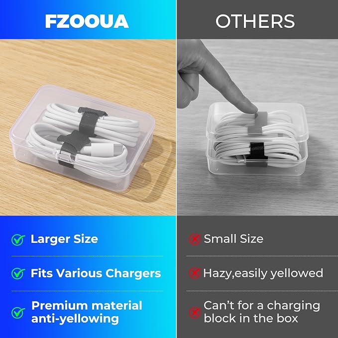Cable Organizer Storage Box 7 Case Cable Box with Cable Straps and Label Stickers, Travel Cord Organizer for Charging Cables, USB Wires, Earphones – Drawer Organization for Home & Office