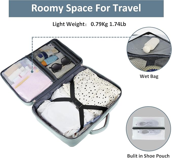 Taygeer Personal Item Backpack for Men Women, Travel Backpack Carry on | Carry on Luggage Flight Approved with Water Bottle Pocket & Shoe Pouch, Large Weekender Work Bag for Hiking Gift, Gray Powder