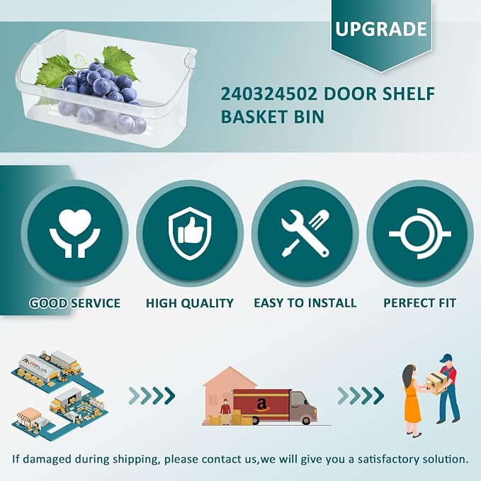 240324502/lfss2312tf0 Refrigerator Door Bin Compatible for Cros.ley | Frigi.daire,Ken.more Refrigerator Door Shelf bin/240324502/Refrigerator Door Bin -MIFLUS