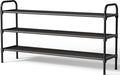 Kitsure Shoe Rack, 39" Wide Extra-Long Shoe Organizer, 3-Tier, Black | Closet, Front Door Entrance, Entryway, Stackable & Detachable Shelf, Closet Organizers and Storage