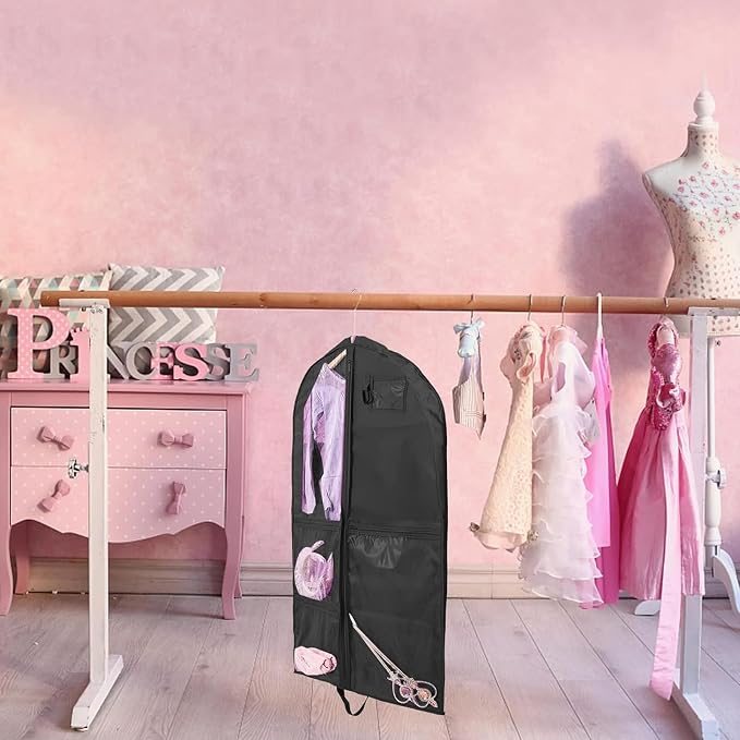 Dance Costume Garment Bag for Dancers with Backpack Storage Bag,40 inch Kids Garment Bag for Dance Competitions with Pockets for Dance Costumes,Cheer Uniform Garment Bags for Hanging Clothes Travel