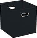 STOREONE Fabric Storage Bins Cubes Baskets Containers-(11X11X11) with Dual Handles for Shelf Closet, Nursery Home ， Bedroom Organizers, Foldable Set of 1 (black)