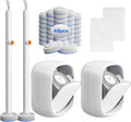 Disposable Toilet Cleaning System - Toilet Brush Kit with 36 High-Performance Refills, Wall Mounted Toilet Brush and Holder for Deep Cleaning Bathroom (2 Toilet Brush+48 Refills)