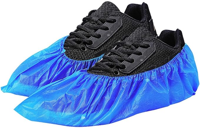 Green Convenience Shoe Covers Disposable Boot Cover Waterproof, Dust proof, 100 Pack(50 Pairs),The Size Fit Most, Non-slip, Blue, Protect Your Shoes, Floor, Carpet
