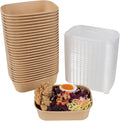 17 oz Disposable Kraft paper bowls with lids Food container 50 Pack