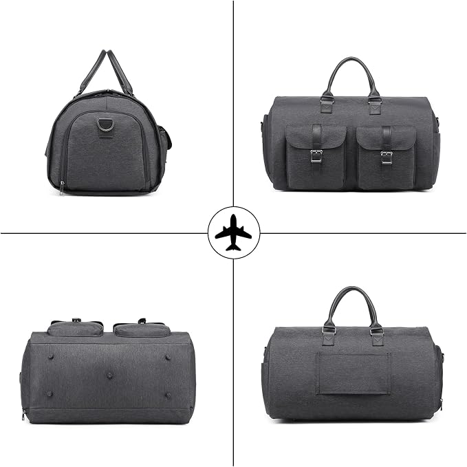 seyfocnia Convertible Travel Garment Bag,Carry on Garment Duffel Bag for Men Women - 2 in 1 Hanging Suitcase Suit Business Travel Bag