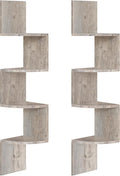 HOOBRO Corner Shelf Wall-Mounted, Set of 2 Floating Corner Shelves for Wall, 4-Tier Corner Bookshelves for Wall Decor in Living Room, Bedroom, Bathroom, Home Office, Greige BG25BJP201