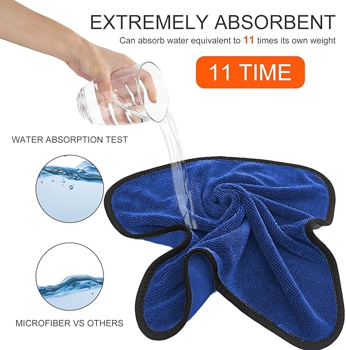 Longzhuo 3 Pack Microfiber Bath Towels, 15.7 x 15.7 Inches Microfiber Cleaning Cloth Towel Super Absorbent Microfiber Bath Towels, Streak Free Glass Window Car Mirror Bathroom, Perfect for Daily Use