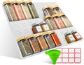 Adjustable 3-Tier Drawer Spice Organizer – Thick Plastic, Non-Slip, Fits 11"-22" Kitchen Drawers, Includes Labels & Funnel (No Jars)