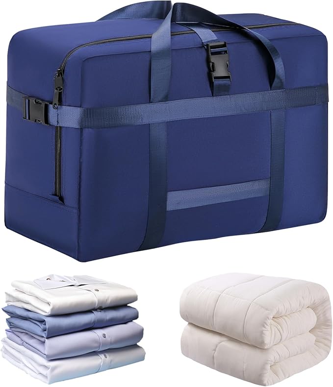 Upgrade Moving Bags Heavy Duty Extra Large, College Packing Bags for Moving Clothes, Moving Supplies & Boxes with Zippers and Handles, Storage Bags Moving Totes Camping Essentials (blue, 74L)