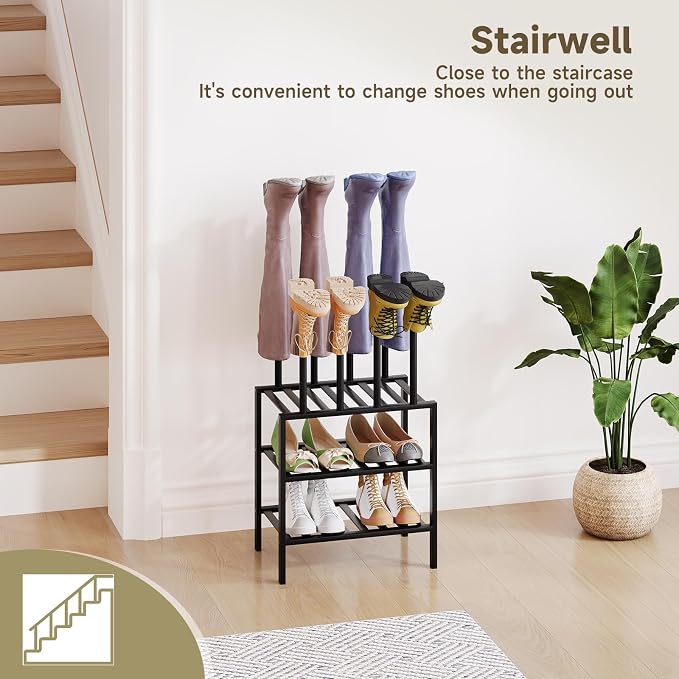 Detachable Boot Rack For Tall Boots Organizer,Outdoor Shoe Rack Storage | 3-Tier Multiuse Shoe Rack For Tall Boots,Closet Organizers And Entryway Storage,Suitable For All Seasons